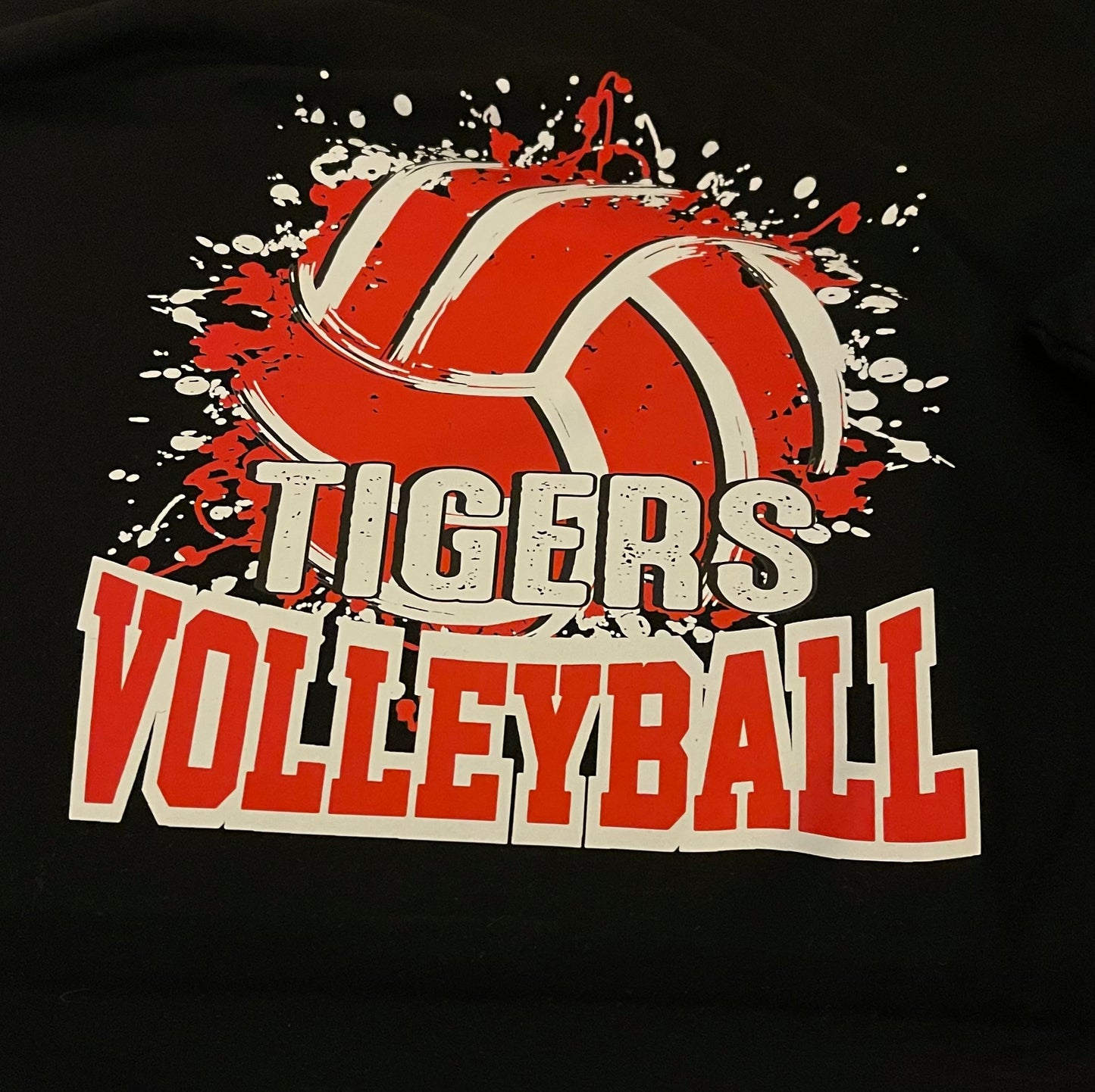 Tigers Volleyball with Paint Splat T-Shirt