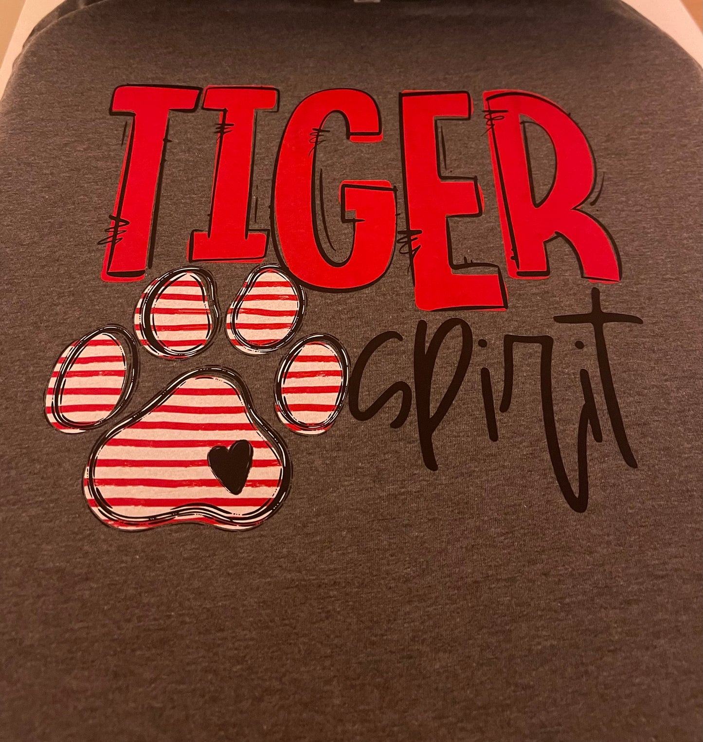 Tiger Striped Paw Print Crewneck