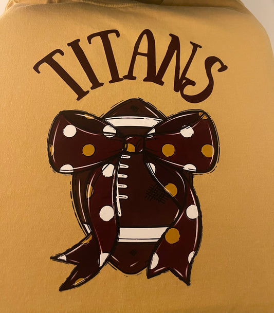 Titans Football With A Bow T-Shirt