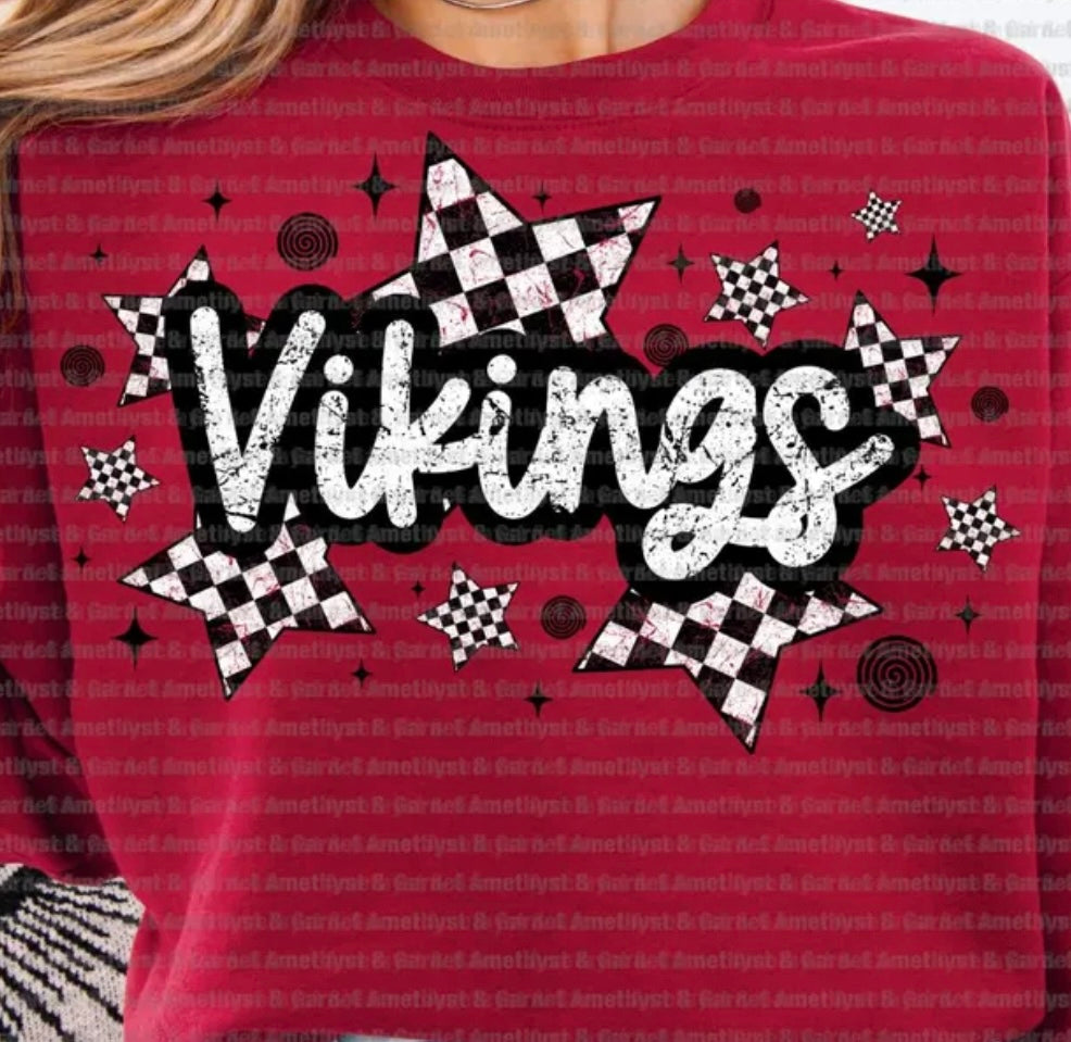 Vikings with Checkered Stars Crewneck