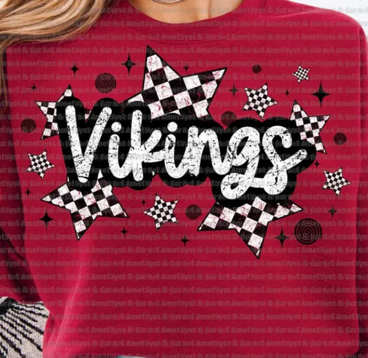 Vikings with Checkered Stars Crewneck