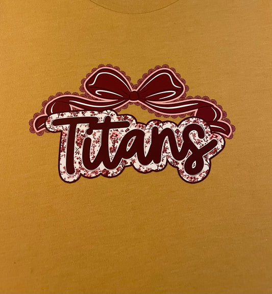 Titans Floral With Bow T-Shirt