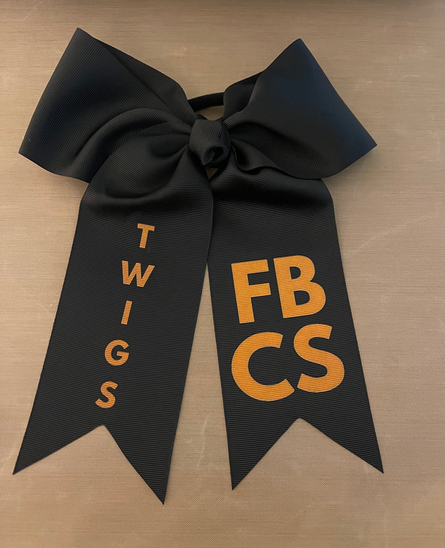 Twigs Black Cheer Bow 8"