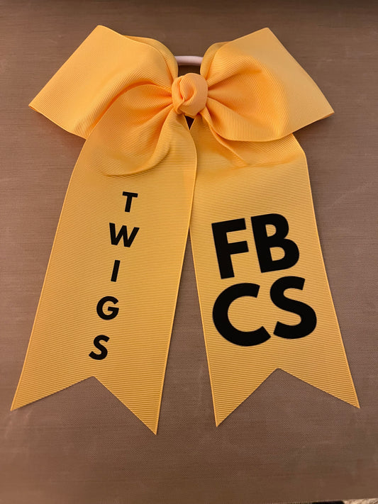 Twigs Gold Cheer Bow 8"