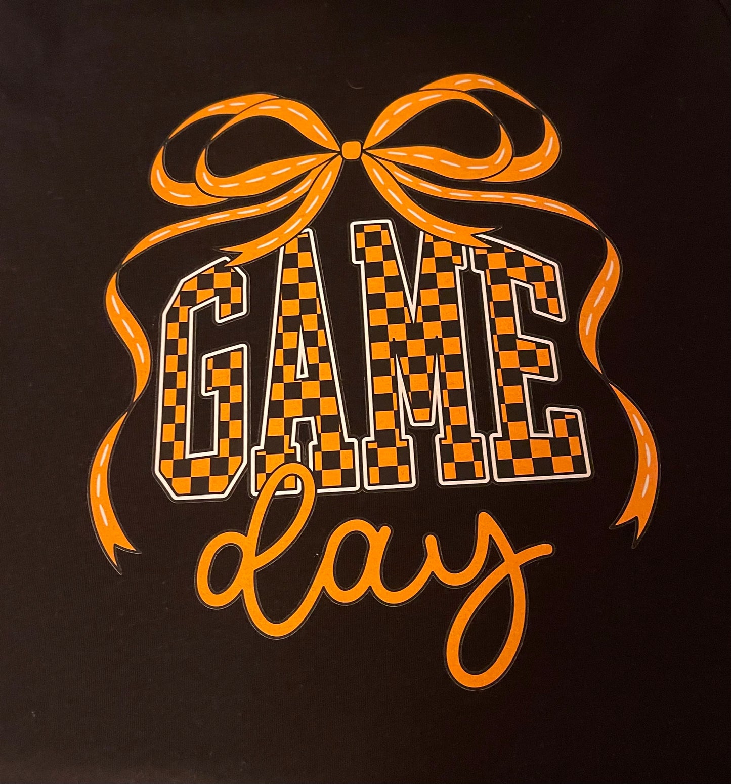 Black and Gold Checkered Gameday T- Shirt
