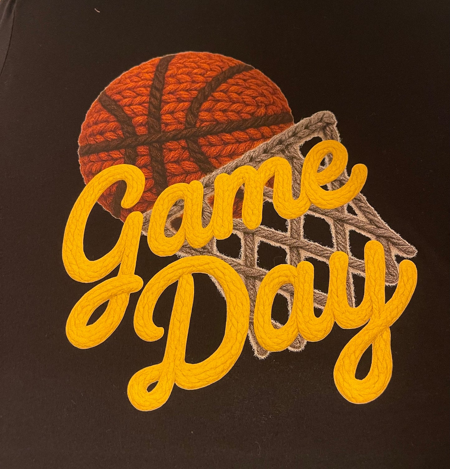 Faux Yarn Basketball Gameday T-Shirt